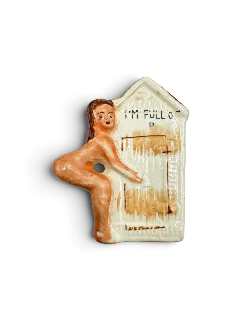 Vintage 1950s Japan Ceramic Nudie Outhouse Salt Pepper Shakers Adult Novelty